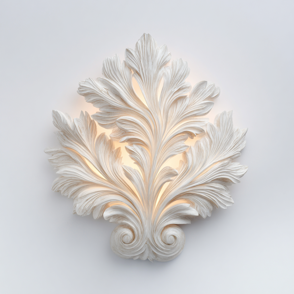 Aplique de pared con diseño de hojas de acanto