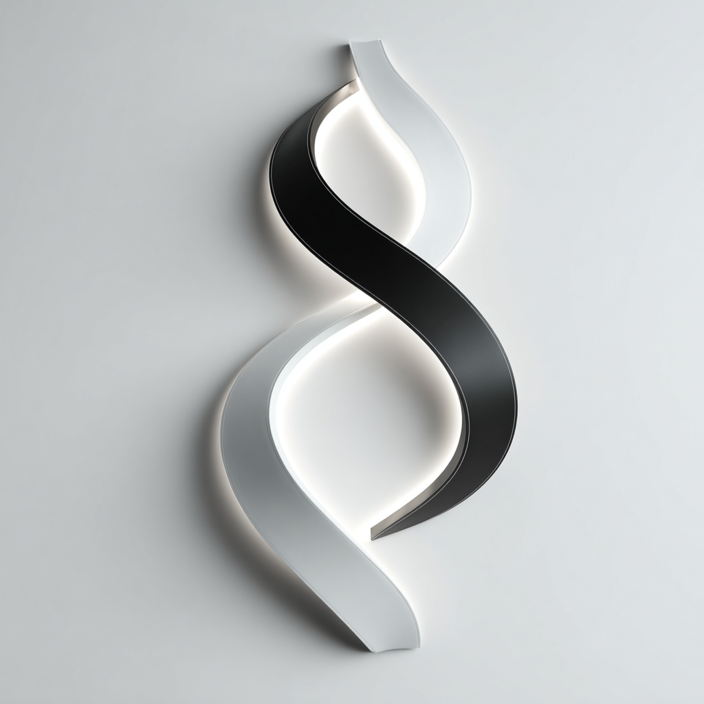 Aplique de pared LED en forma de espiral blanca y negra