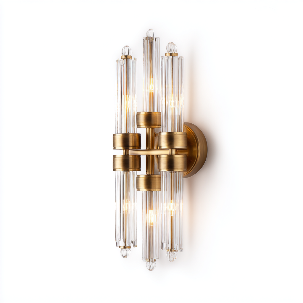 Aplique de pared moderno con diseño elegante y tubos de cristal