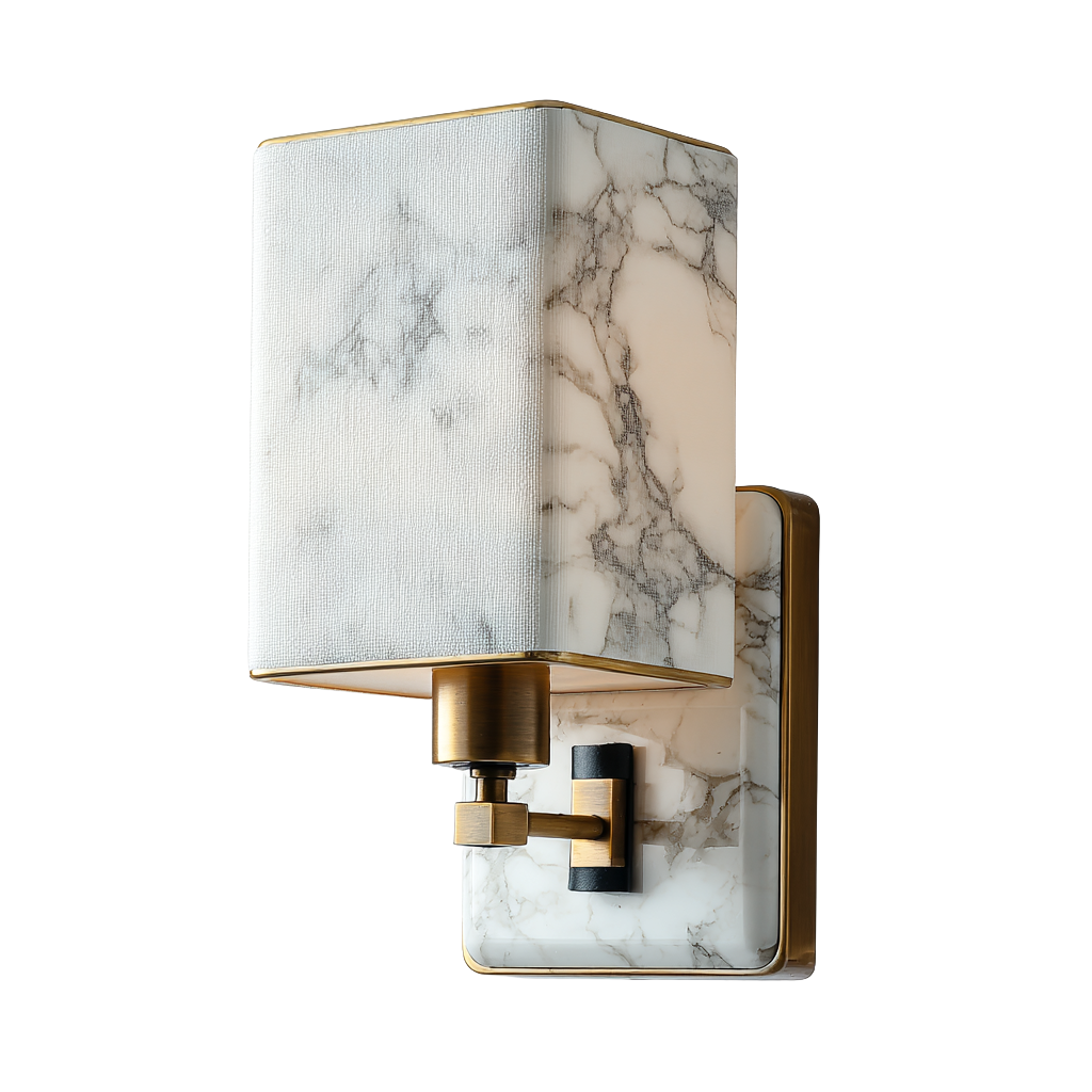 Aplique de pared moderno con acabado en mármol y bronce