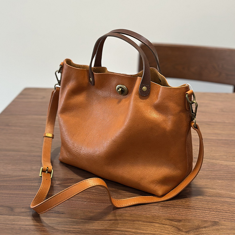 Aria Soft Tote – Cognac Brown