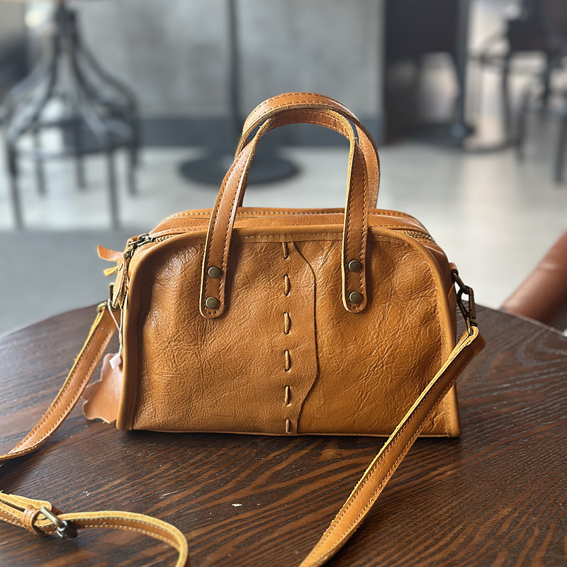 Livia Mini Frame Bag – Amber Tan
