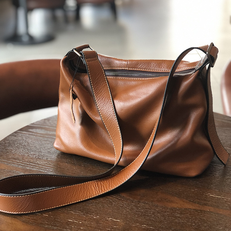 Nora Soft Shoulder Bag – Caramel Brown
