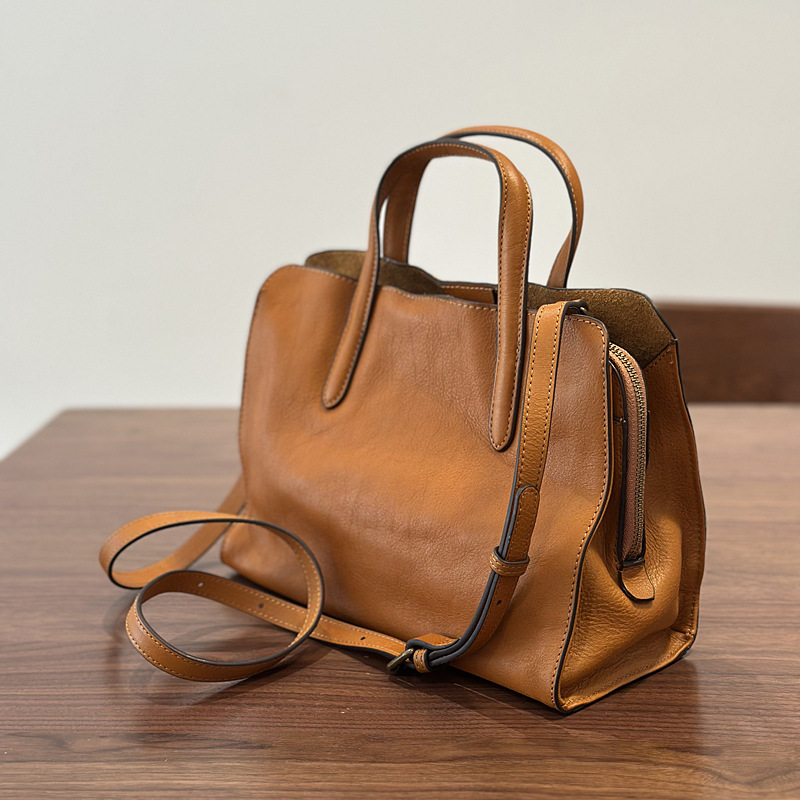 Siena Structured Tote – Caramel Tan
