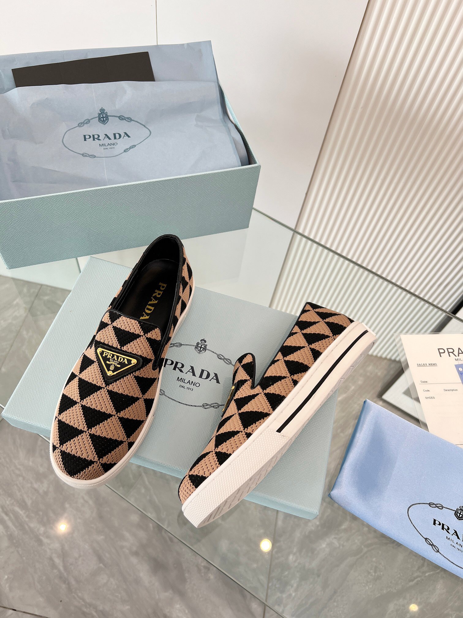 Prada 2024 Women Embroidered fabric slip-on Shoes Loafers Size 36-41