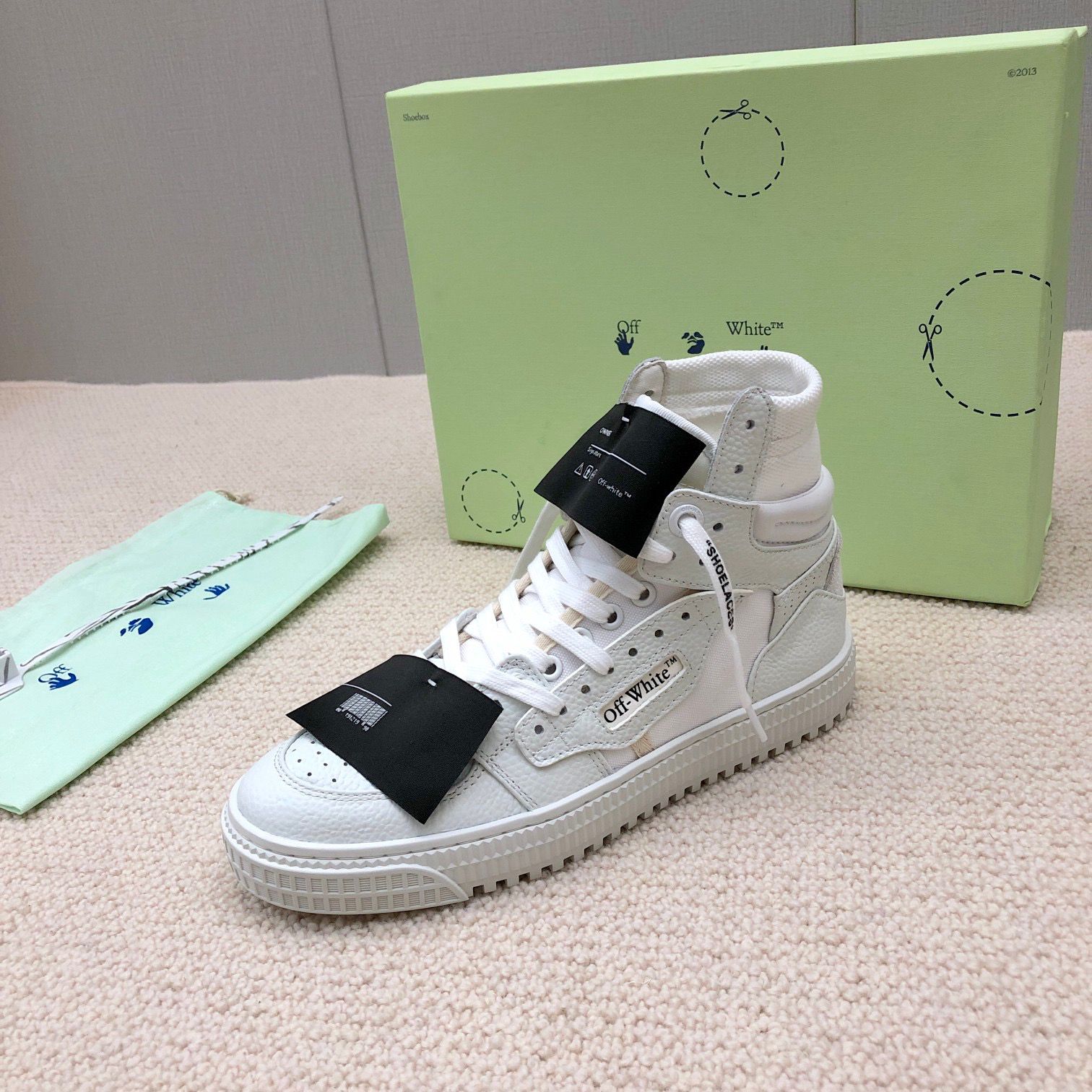 OFF White 2025ss Office Calf Leather Sneaker Size 36-45