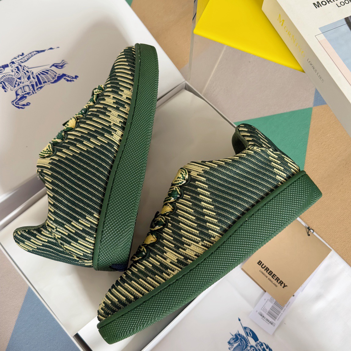Burberry 2024 New Check Knit Box Sneaker Size 36-45