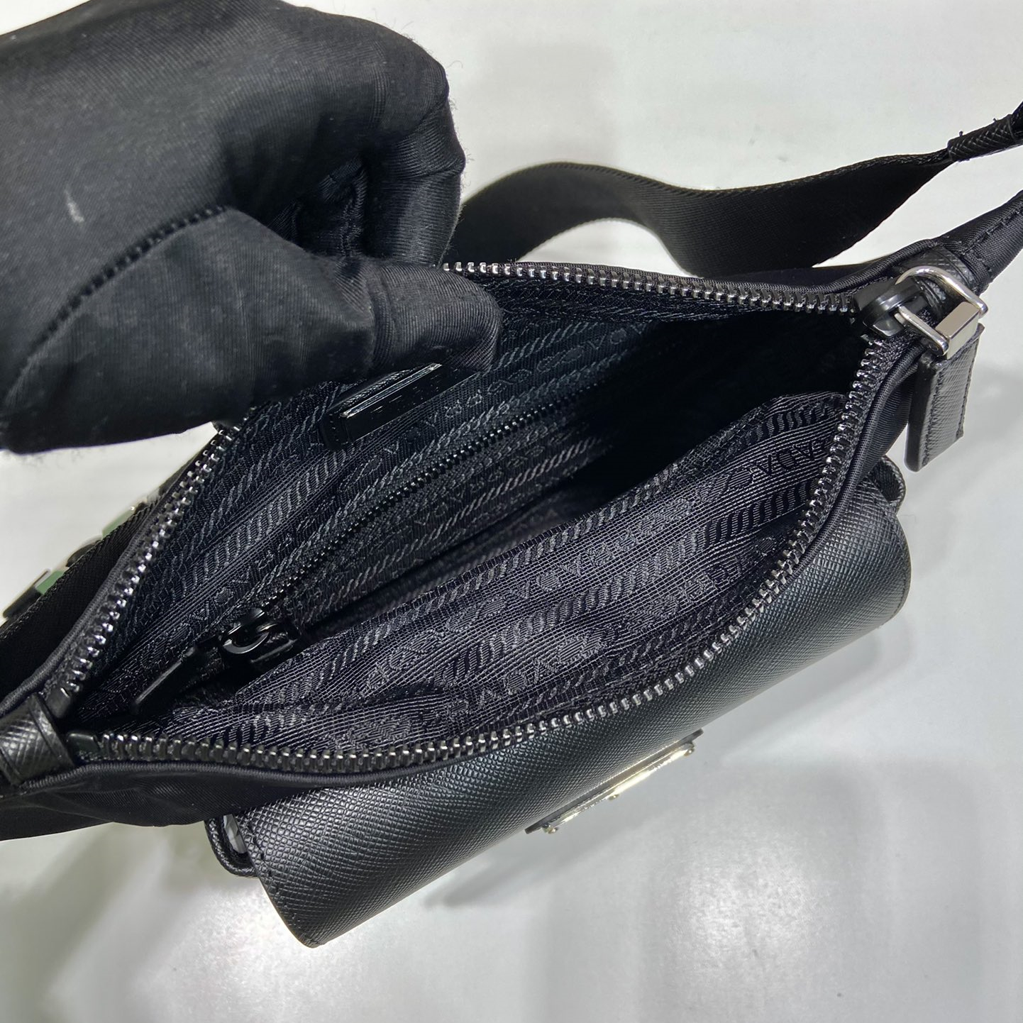 Prada 2VH160 Re-Nylon and Saffiano Leather Mens Shoulder Bags Size 20*16*2.5cm