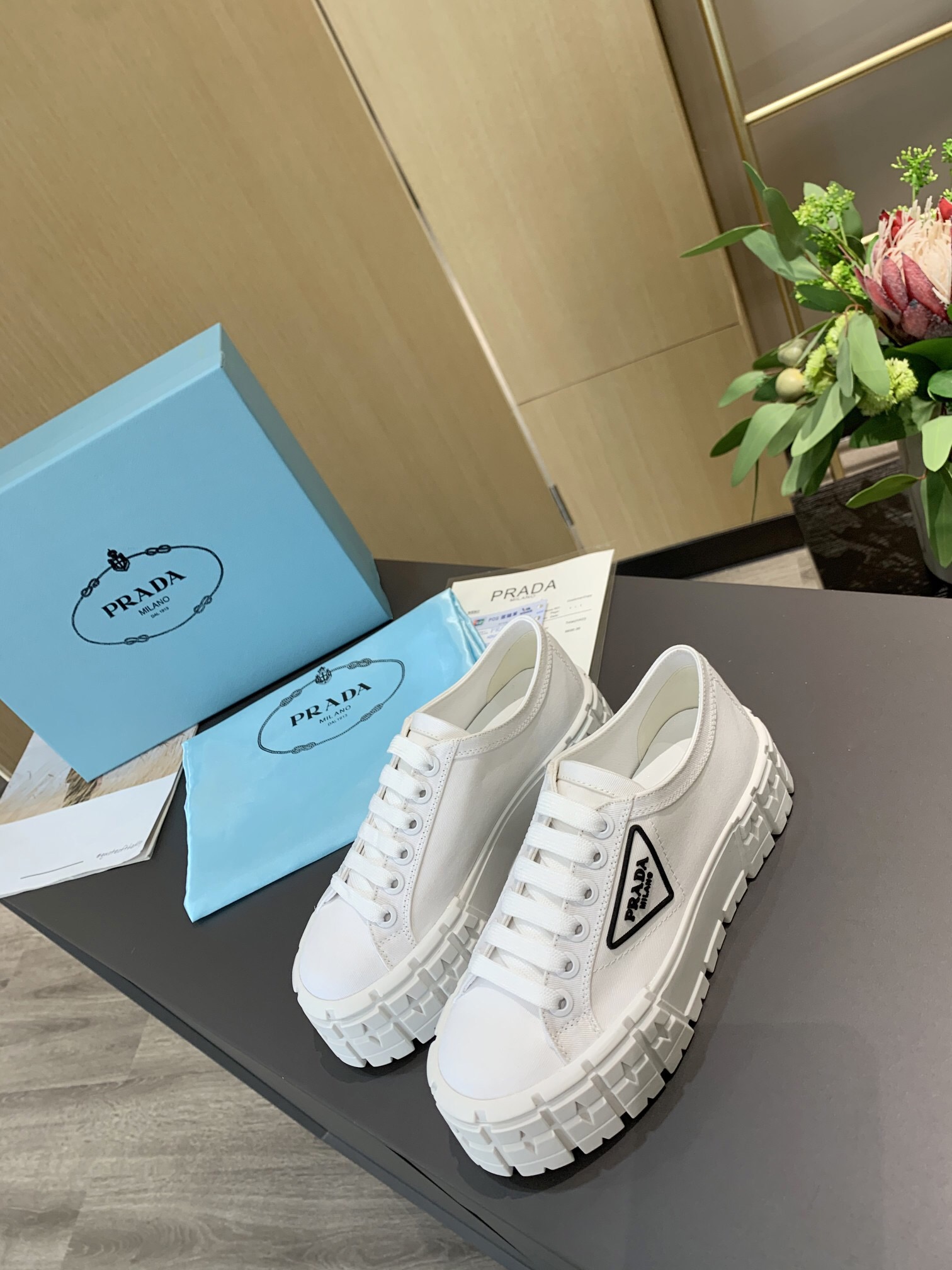 Prada 2024 New Double Wheel Re-Nylon gabardine Sneaker Size 41