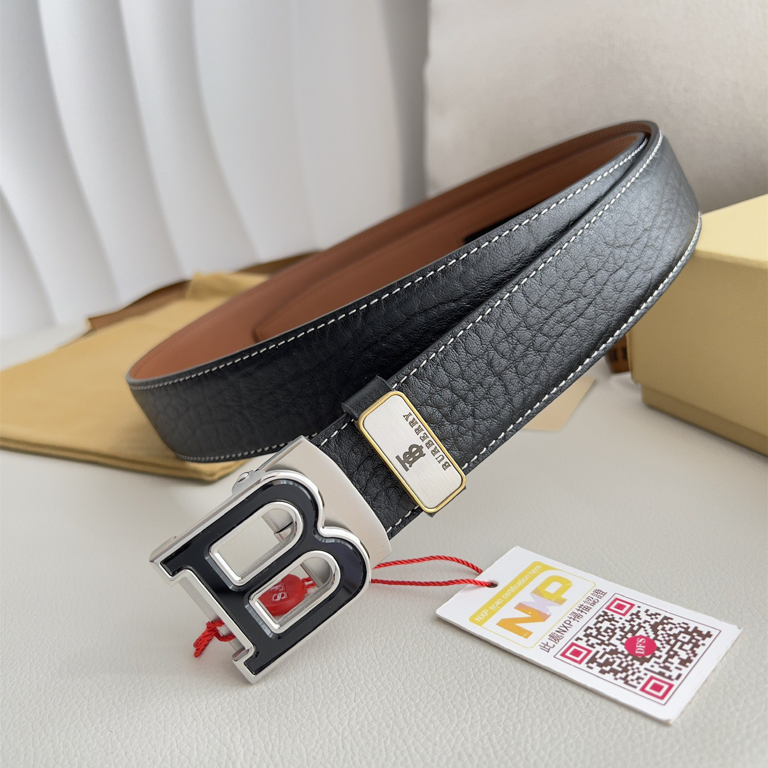 Burberry Mens Belt Width 3.5cm