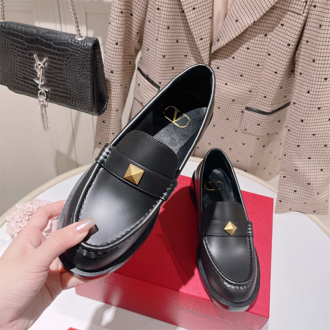Valentino Roman Stud Brushed Calfskin Loafer Size 36-41
