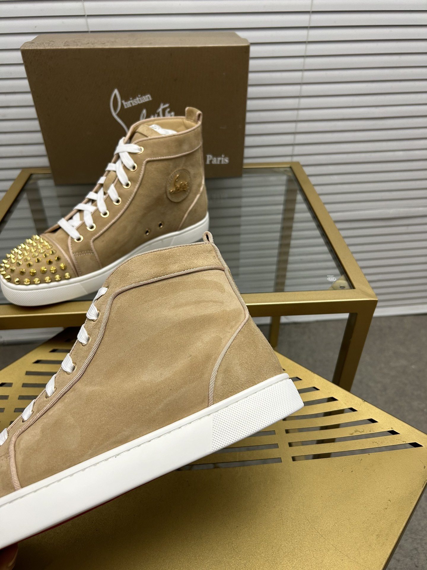 Christian Louboutin Lou Spikes High-Top Sneaker Size 36-46