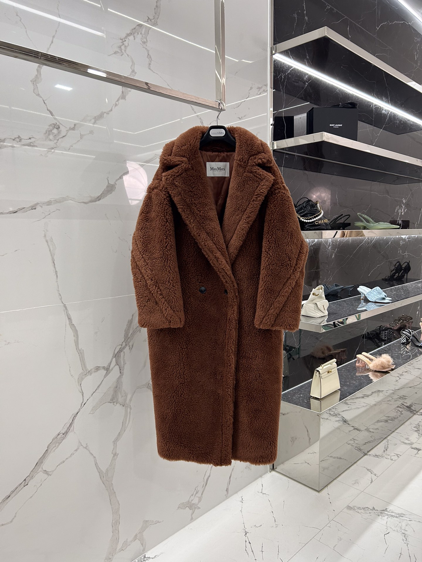 Max Mara Teddy fur long coat Size XS-M