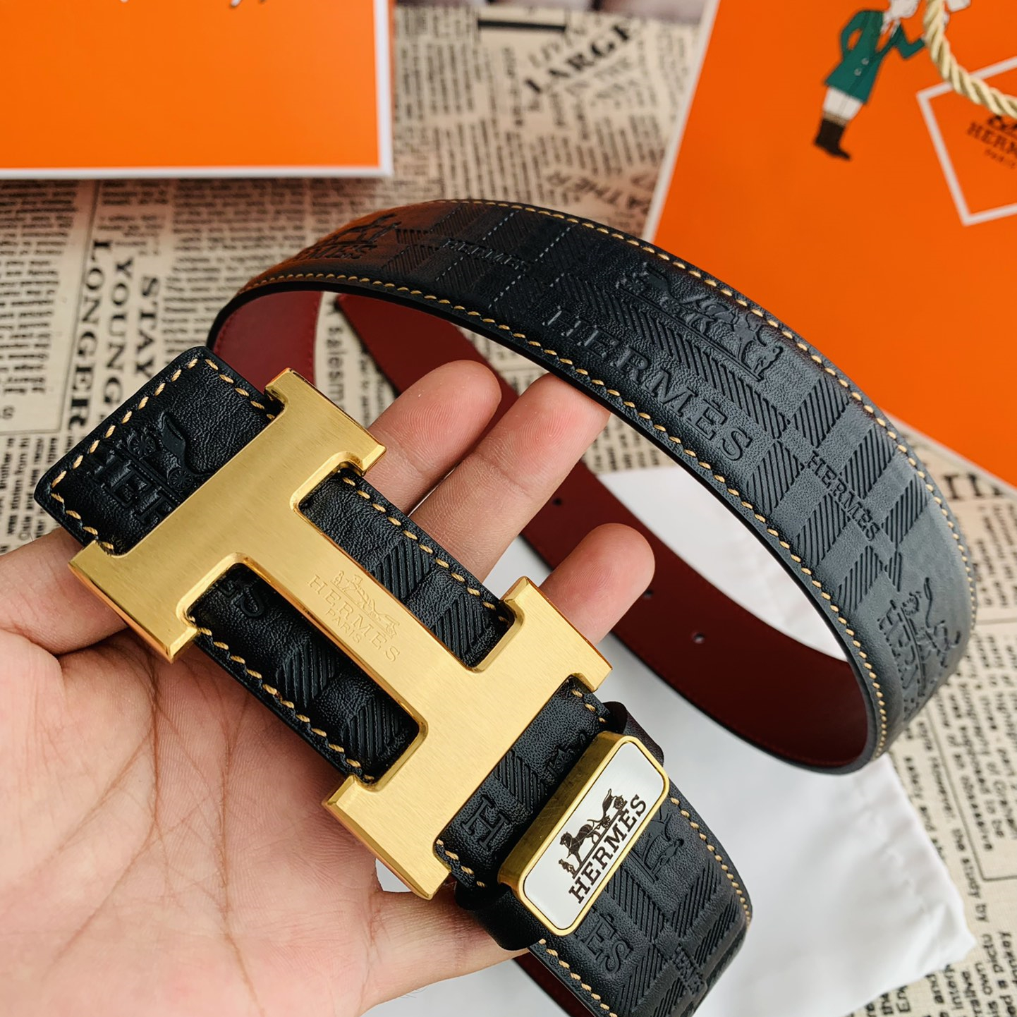 Hermes Mens Belt Width 3.8cm