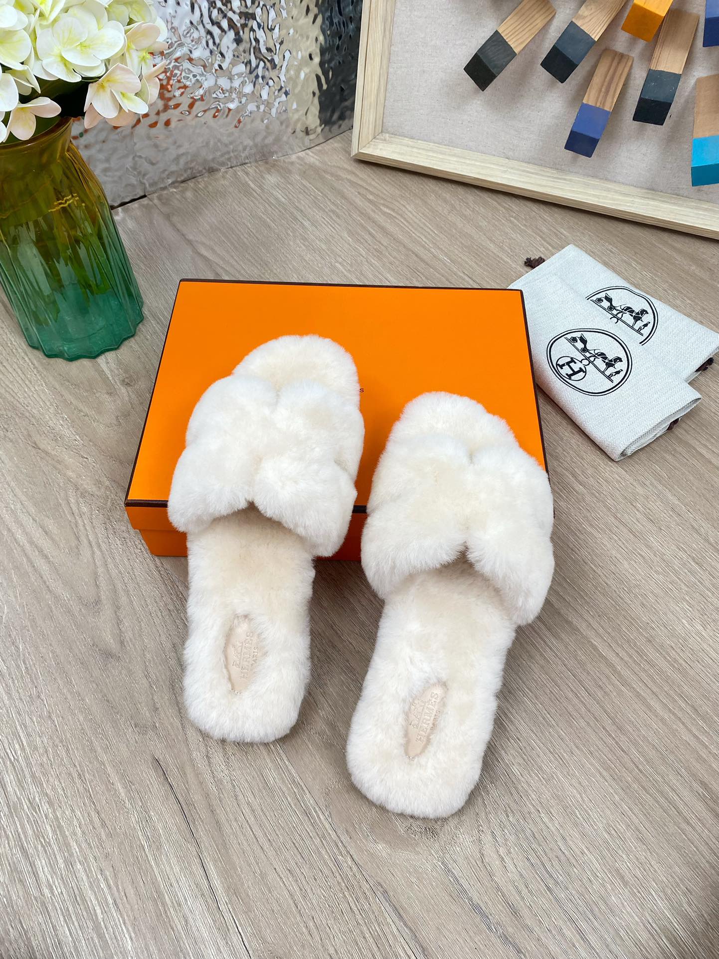 Hermes 23fw Women Winter Slippers Size 36-40