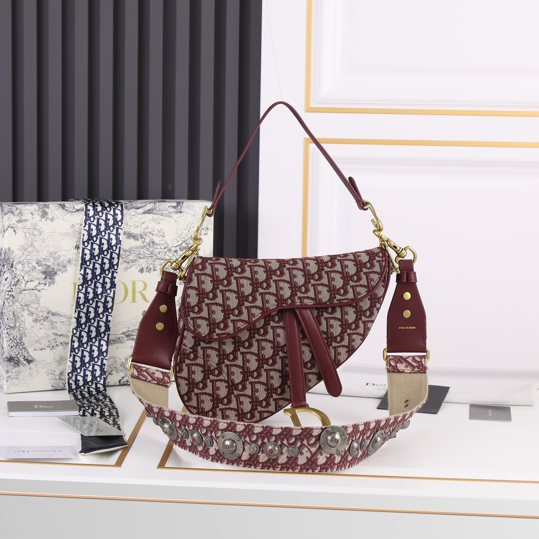 Dior Saddle Bags With Strap Women Shoulder Bags Size 25.5*20*6.5cm