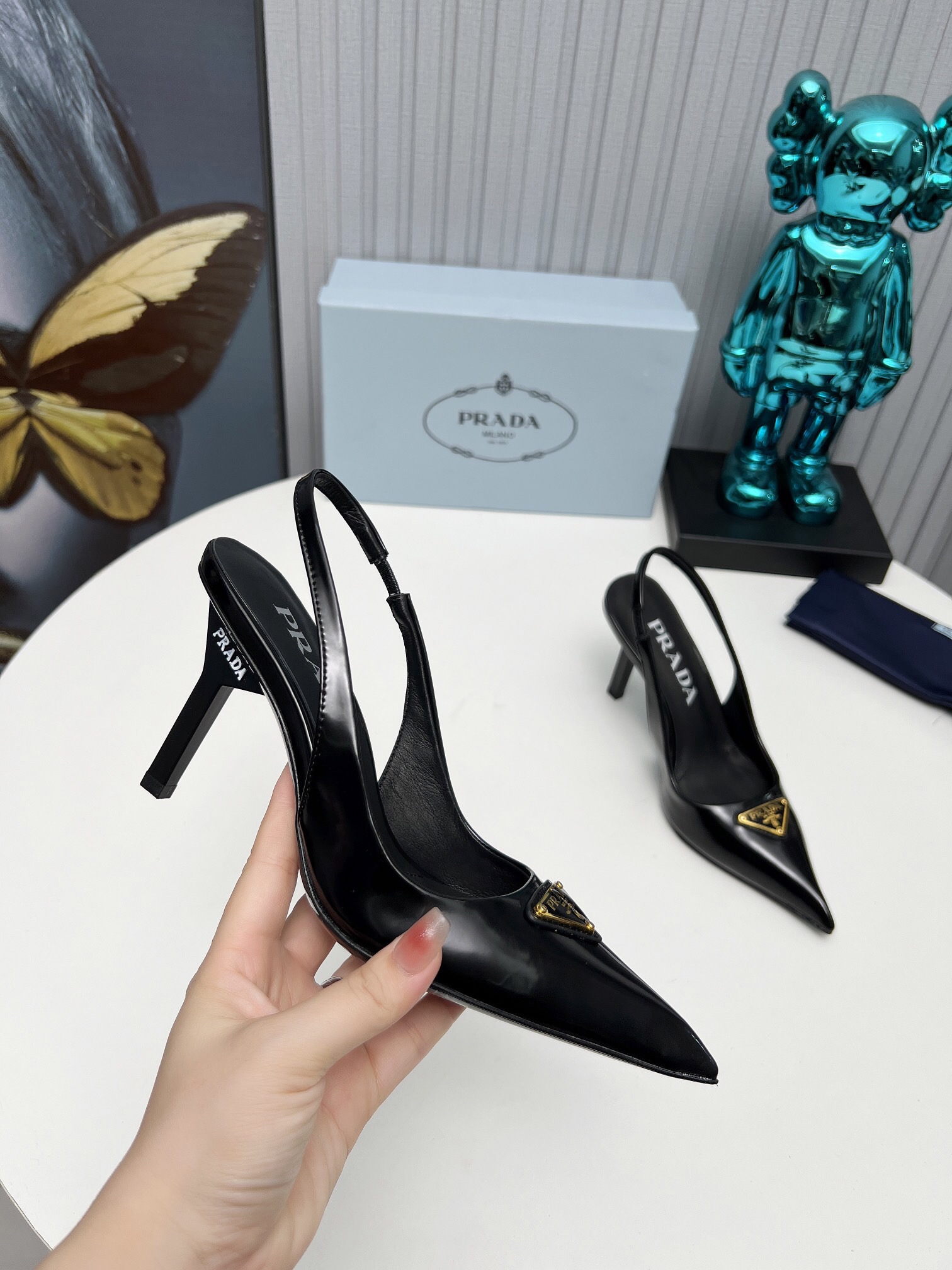 Prada Brushed Leather Slingback Pumps Size 35-41