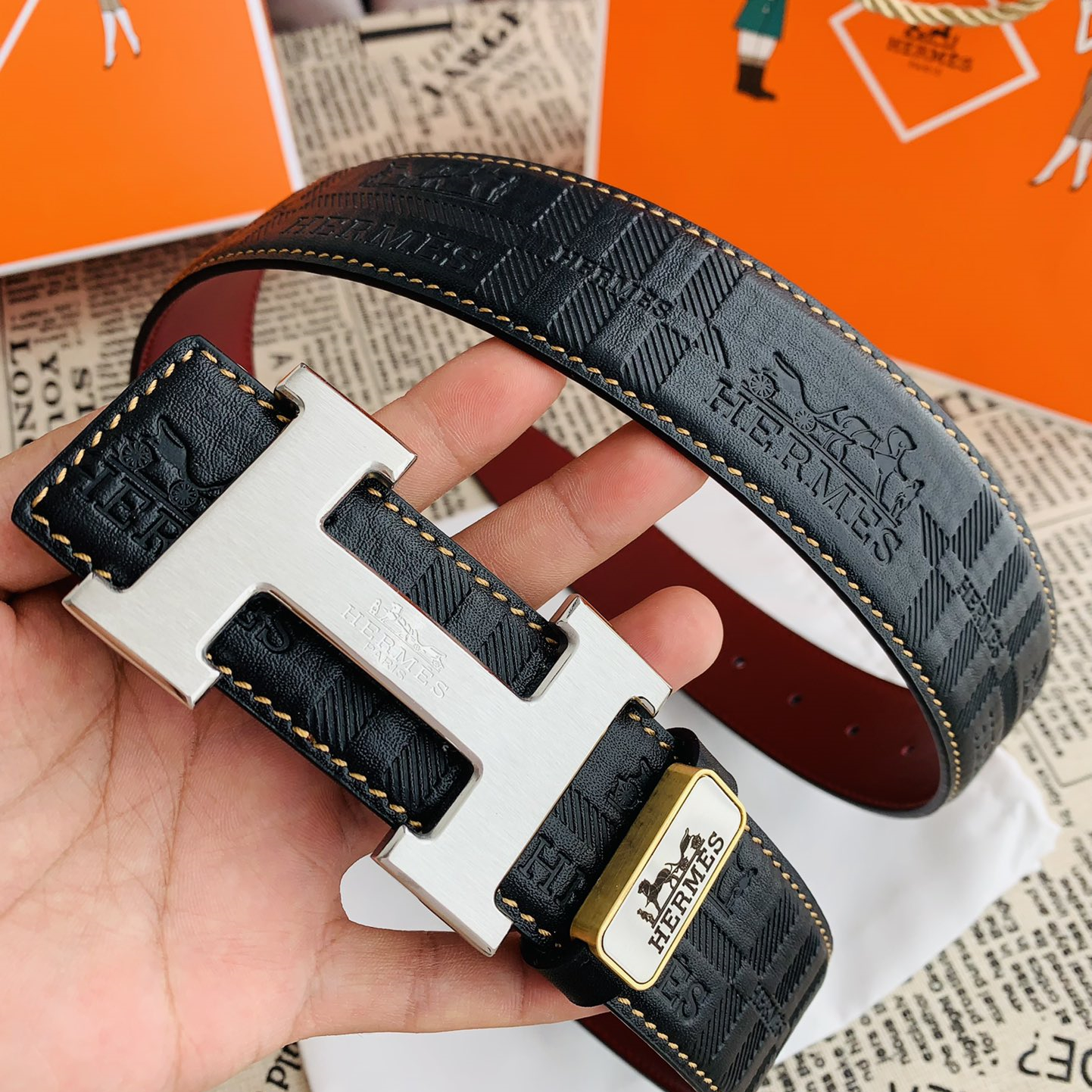 Hermes Mens Belt Width 3.8cm