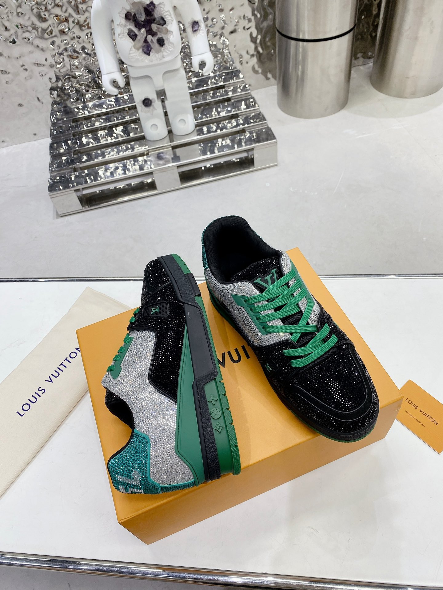Louis Vuitton LV Trainer Diamond Sneaker Size 36-46