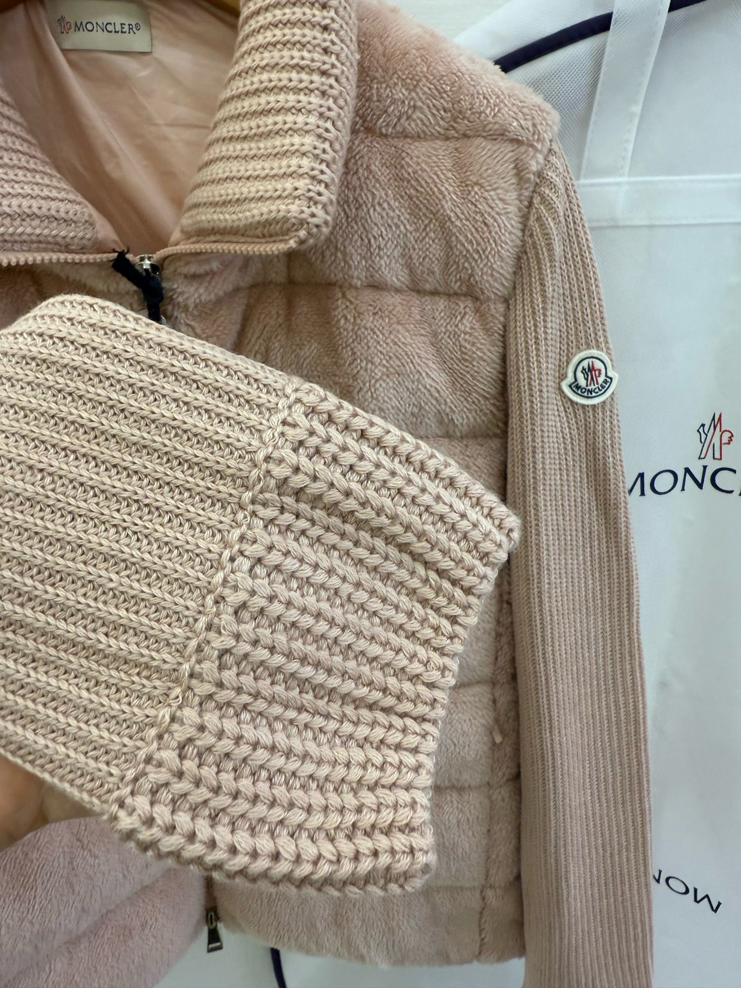 Moncler 25SS Teddy bear fur Women Down Jacket Size S-XL