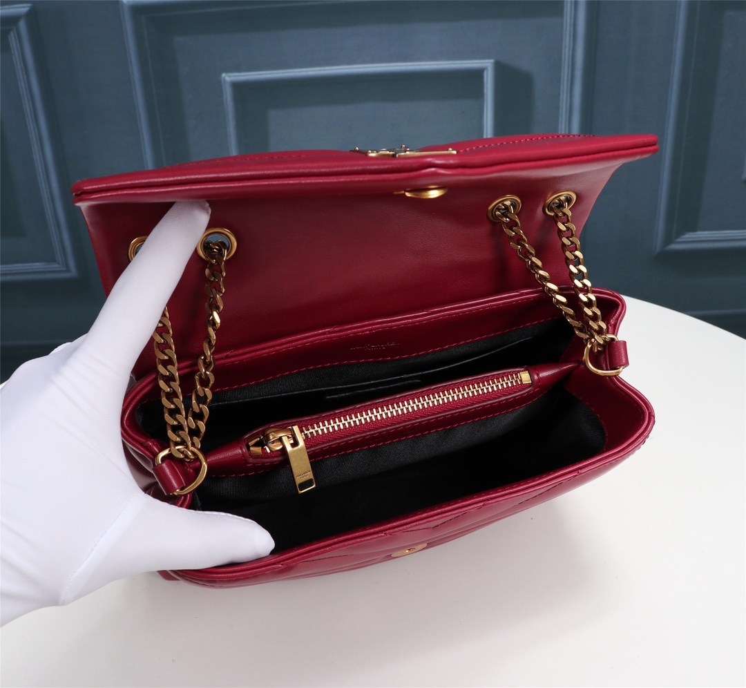 YSL Lou Lou Puffer Women Shoulder Bags Size 24cm