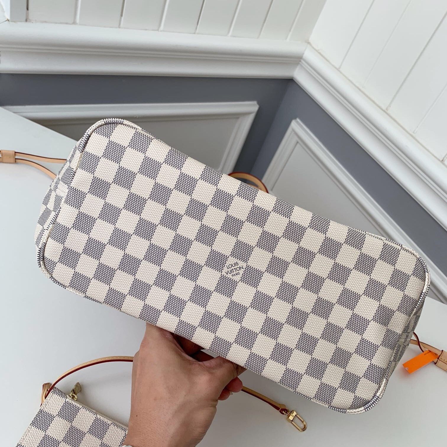 Louis Vuitton N41360 Neverfull Women Bags White Size 32*29*17cm