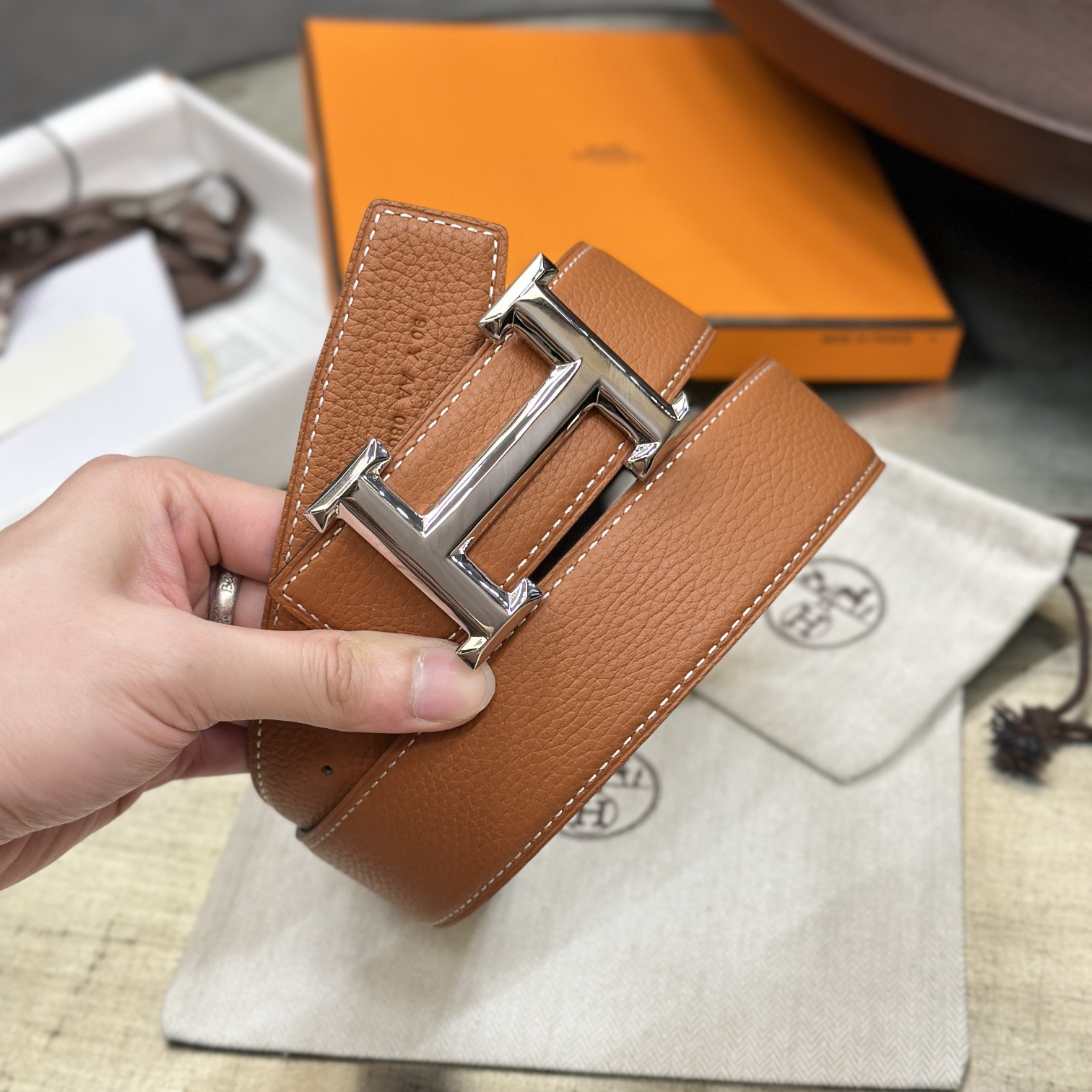 Hermes Mens Belt Width 3.8cm