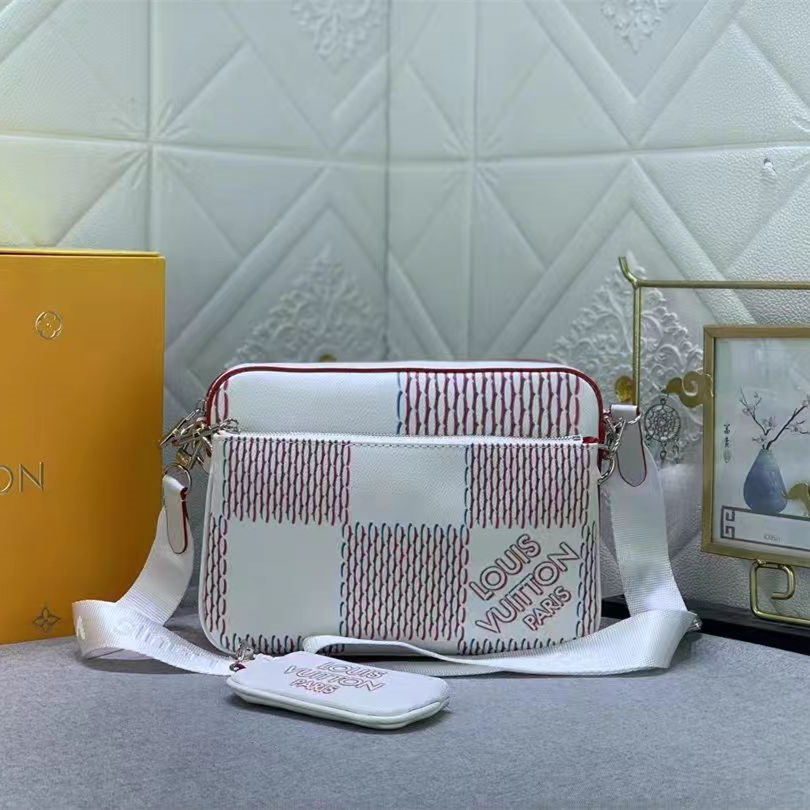 Louis Vuitton Monogram Eclipse Reverse Mens Shoulder Bags Size 25*18.5*7cm