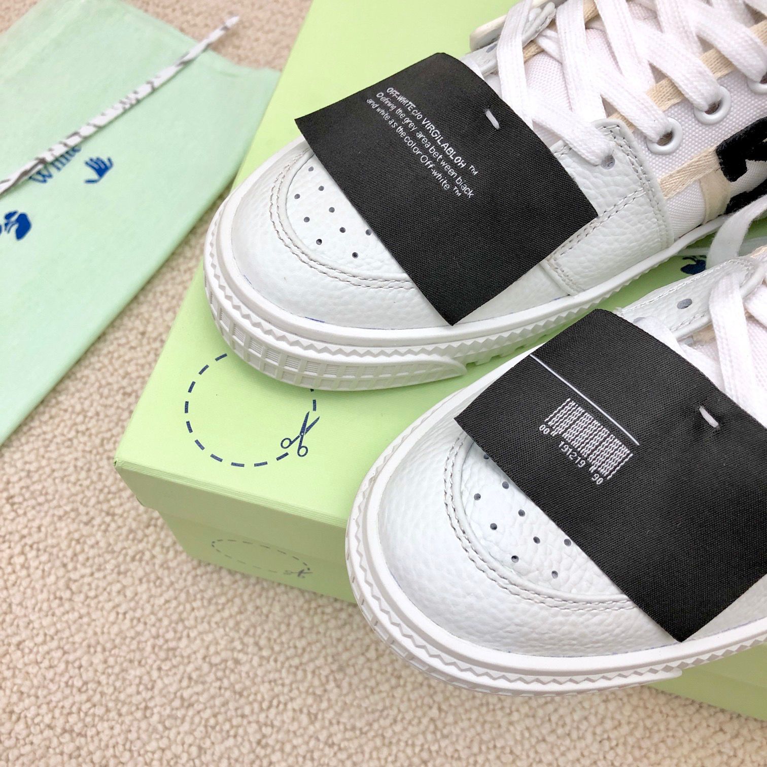 OFF White 2025ss Office Calf Leather Sneaker Size 36-45