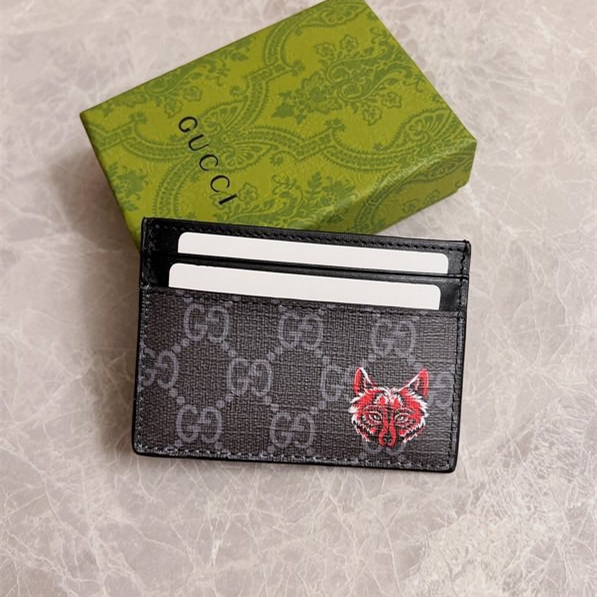 Gucci GG Kingsnake print GG Supreme Card Holder Size 10*7cm Style: 451277