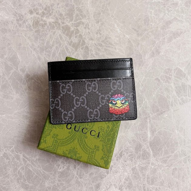Gucci GG Kingsnake print GG Supreme Card Holder Size 10*7cm Style: 451277
