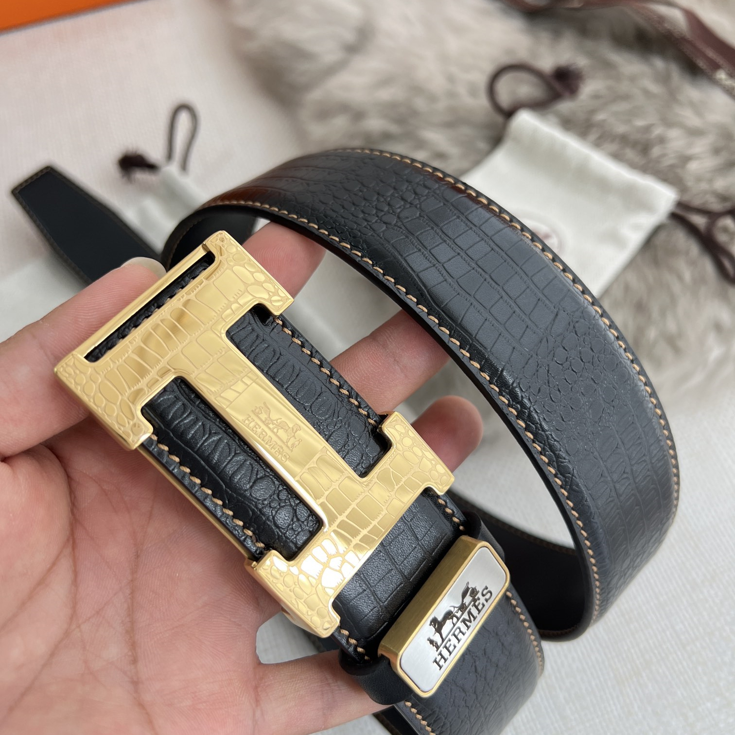 Hermes Mens Belt Width 3.8cm