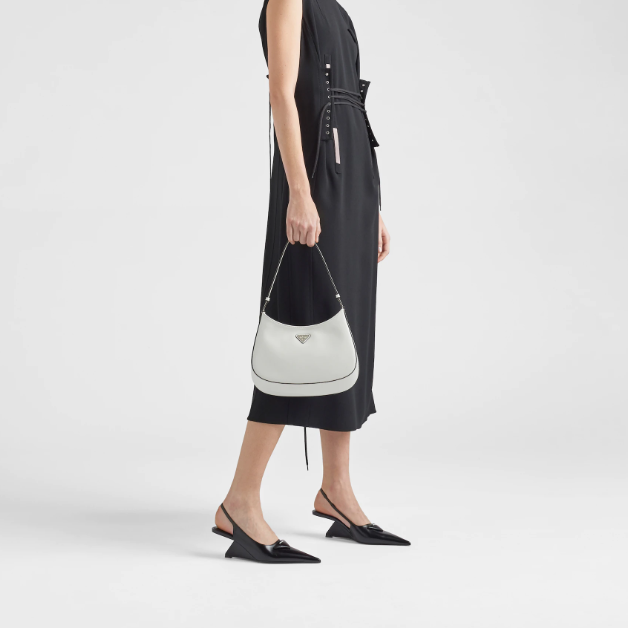 Prada 1BC499 Cleo Brushed Leather Women Shoulder Bags Size 27*22*6cm