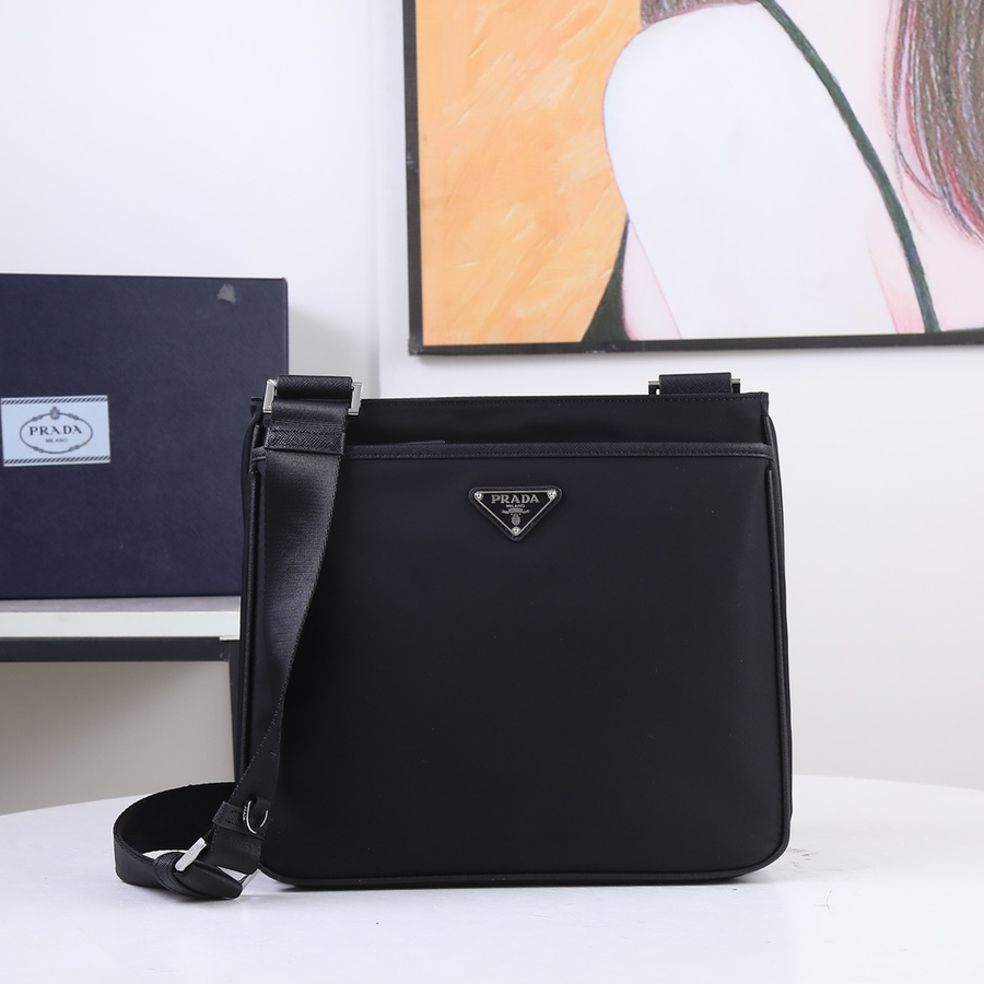 Prada 2VH118 Re-Nylon and Saffiano Leather Mens Shoulder Bags Size 28*25*6cm