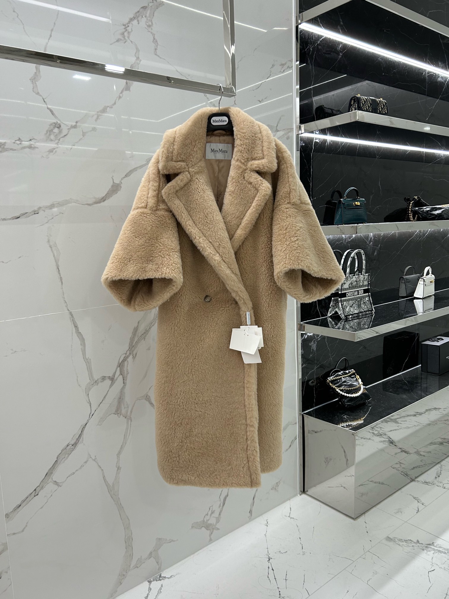 Max Mara Teddy fur long coat Size XS-M