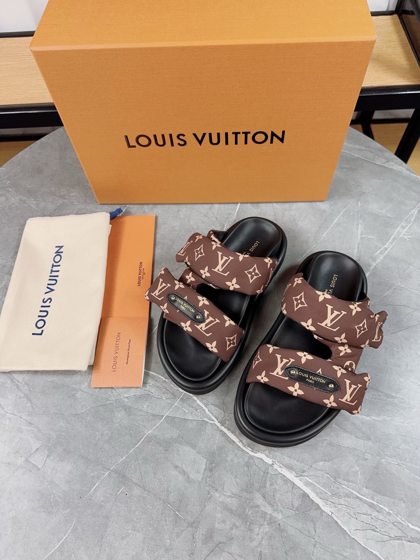 Louis Vuitton Pool Pillow Flat Comfort Slippers Size 36-46