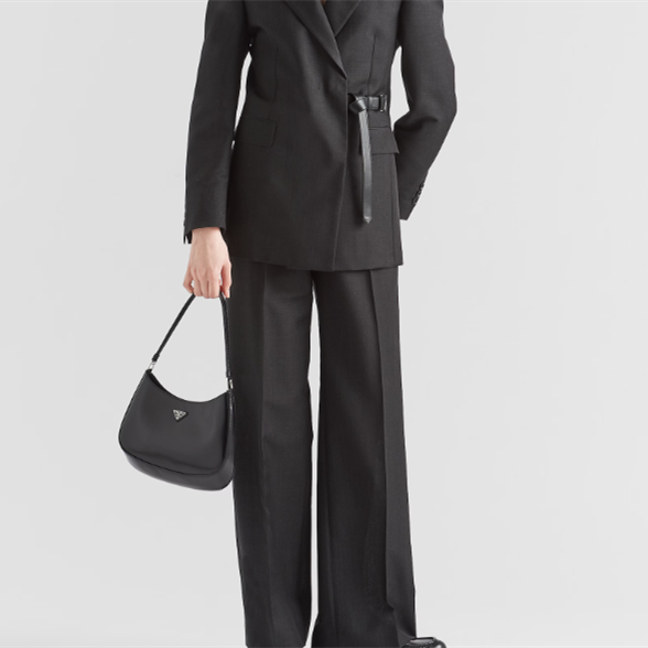 Prada 1BC499 Cleo Brushed Leather Women Shoulder Bags Size 27*22*6cm