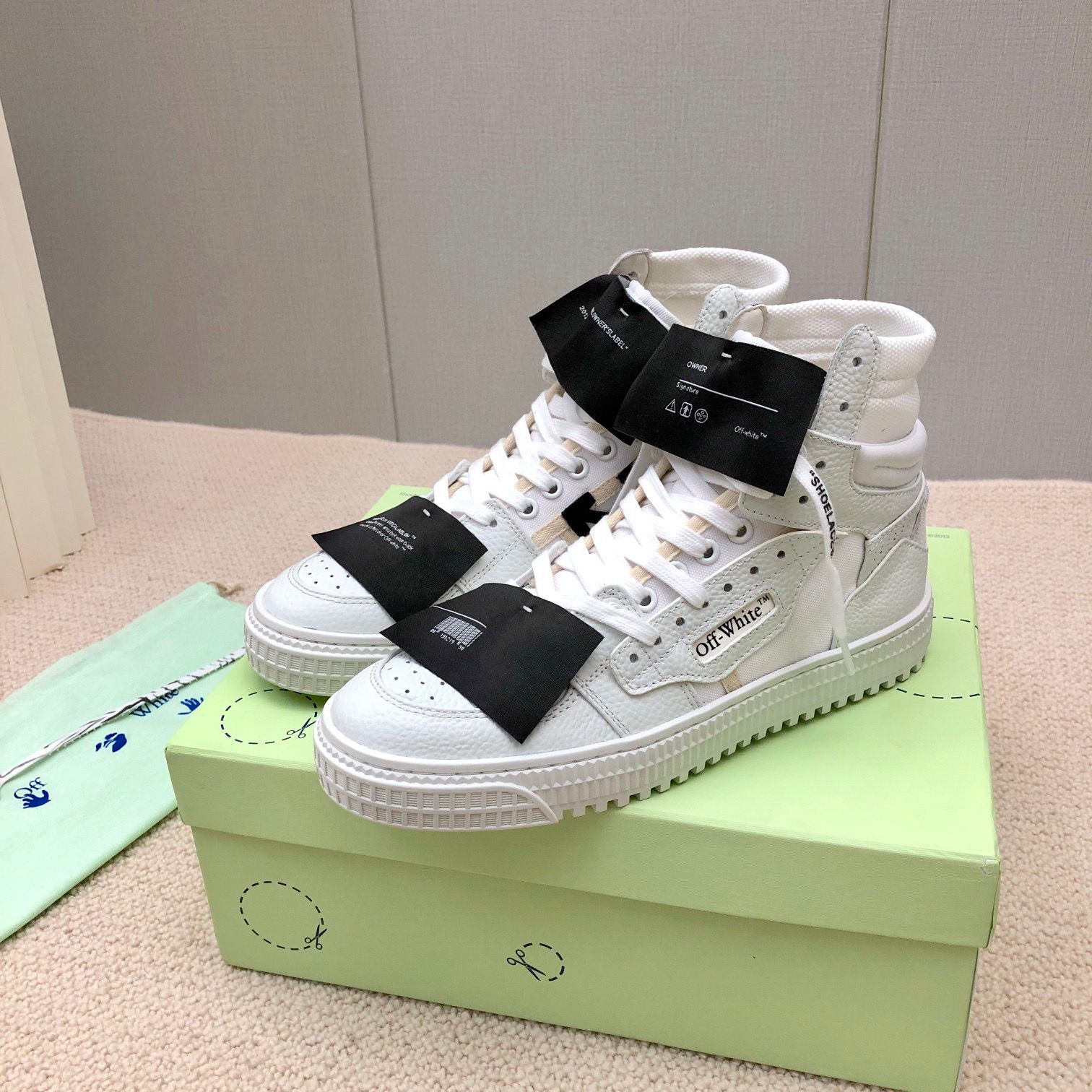 OFF White 2025ss Office Calf Leather Sneaker Size 36-45