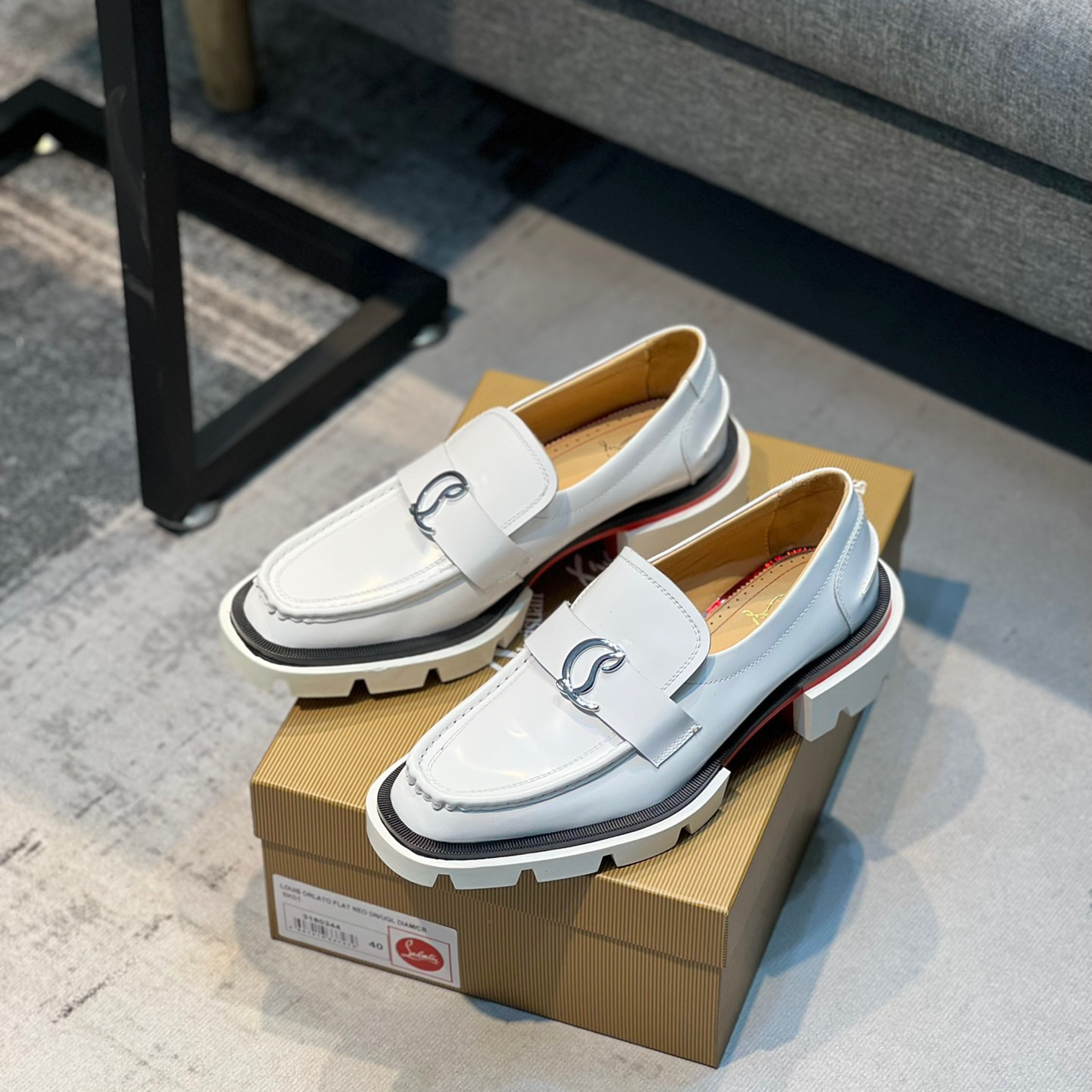 Christian Louboutin CL Moc Lug Strass Loafers Size 39-45 3-Color