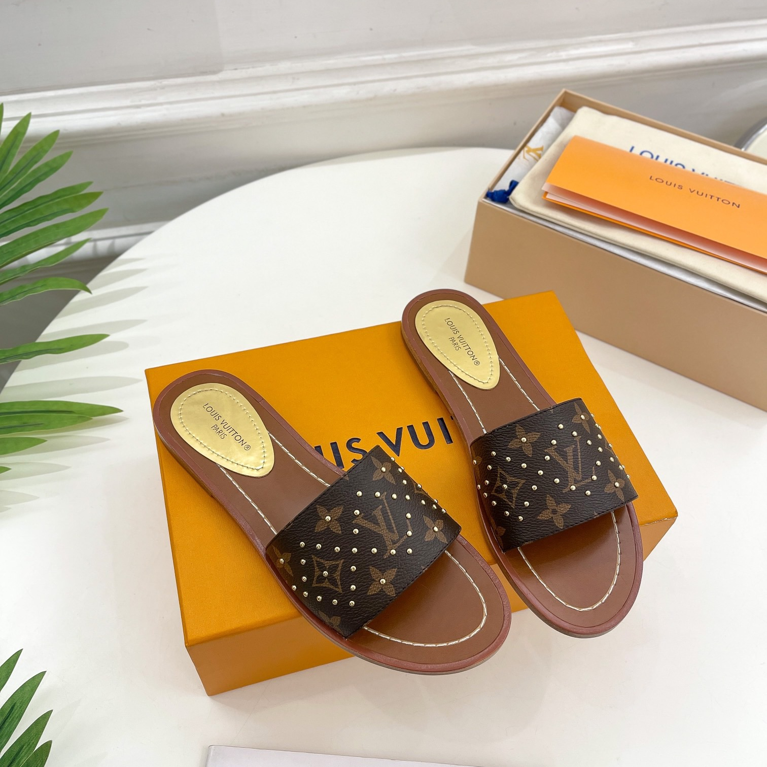 Louis Vuitton Lock It Flat Slippers Size 36-41 3-Color