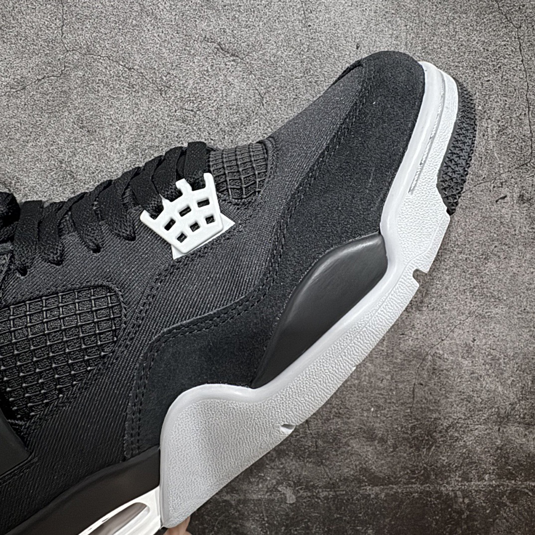 Nike Air Jordan 4 Retro Black Canvas Sneakers Shoes Gr. 36-46