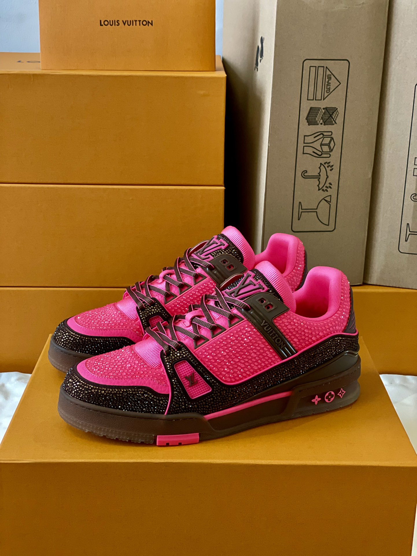 Louis Vuitton LV Trainer Diamond Sneaker Size 36-46