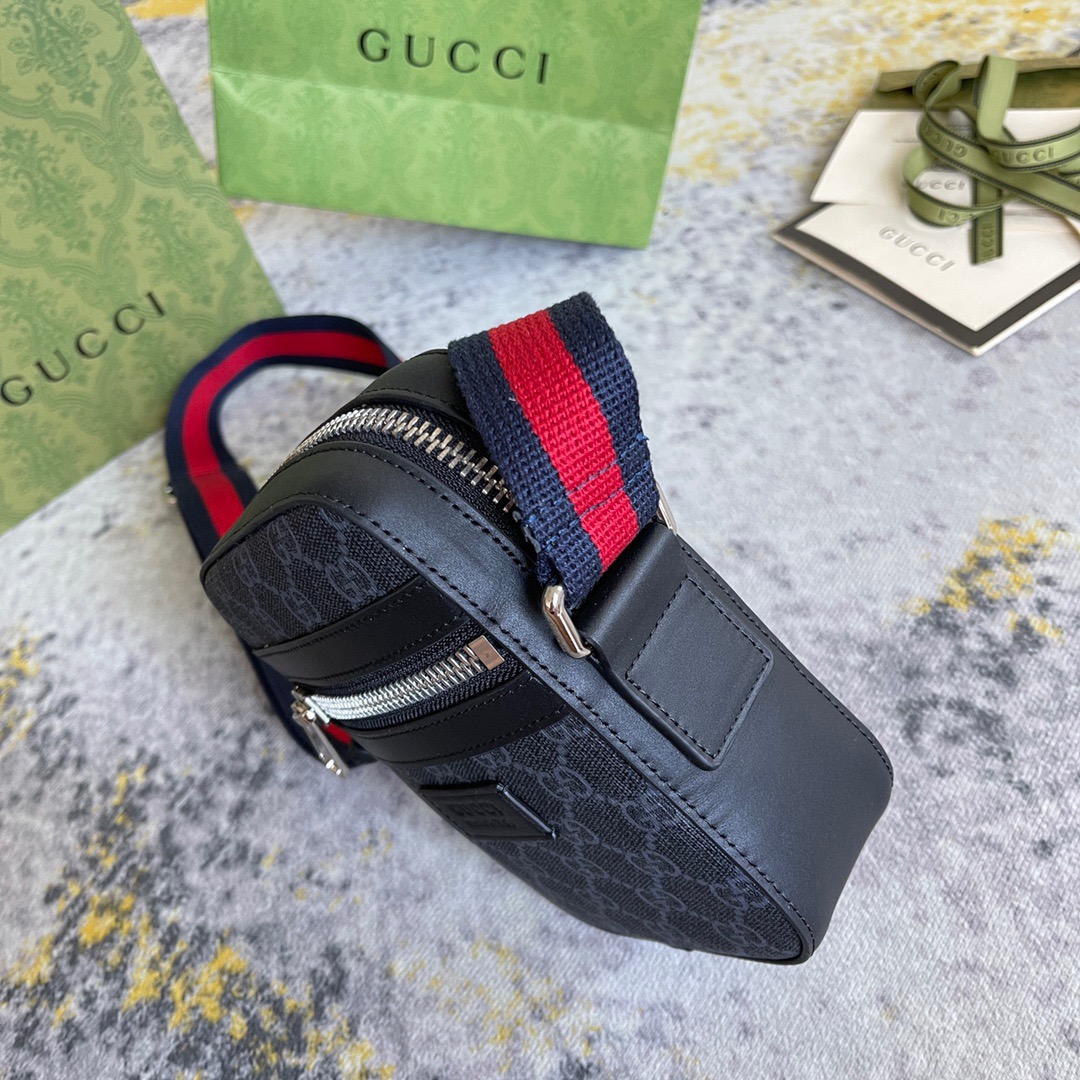 Gucci GG Supreme Black Messenger Mens Shoulder Bags Size 18*14.5*6cm
