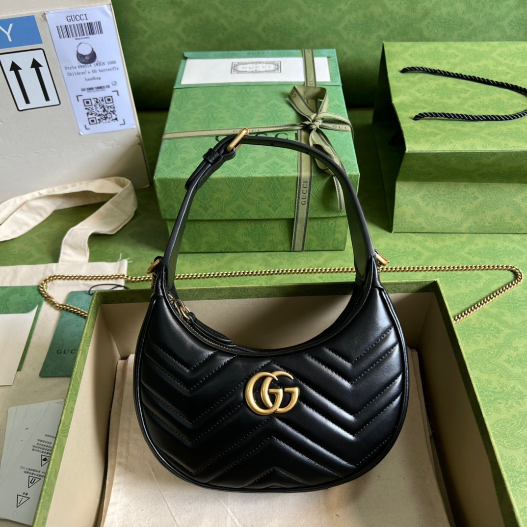 Gucci GG Marmont Half-moon-shaped Women Shoulder Bags Size 21*11*5cm