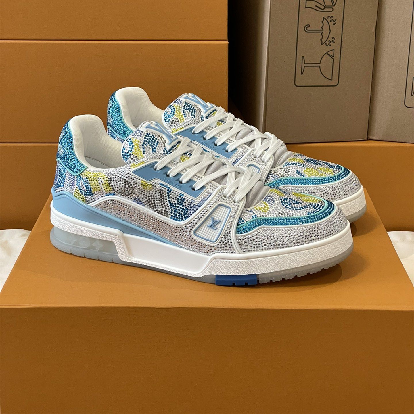 Louis Vuitton LV Trainer Diamond Sneaker Size 36-46