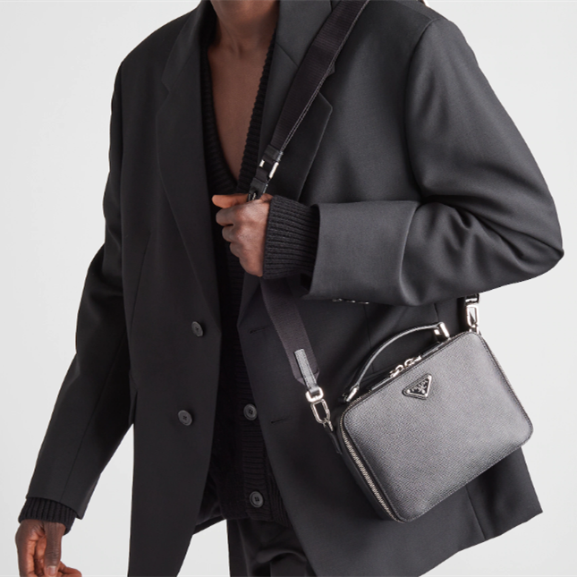 Prada 2VH069 Brique Leather Mens Shoulder Bags Size 22*16*6cm