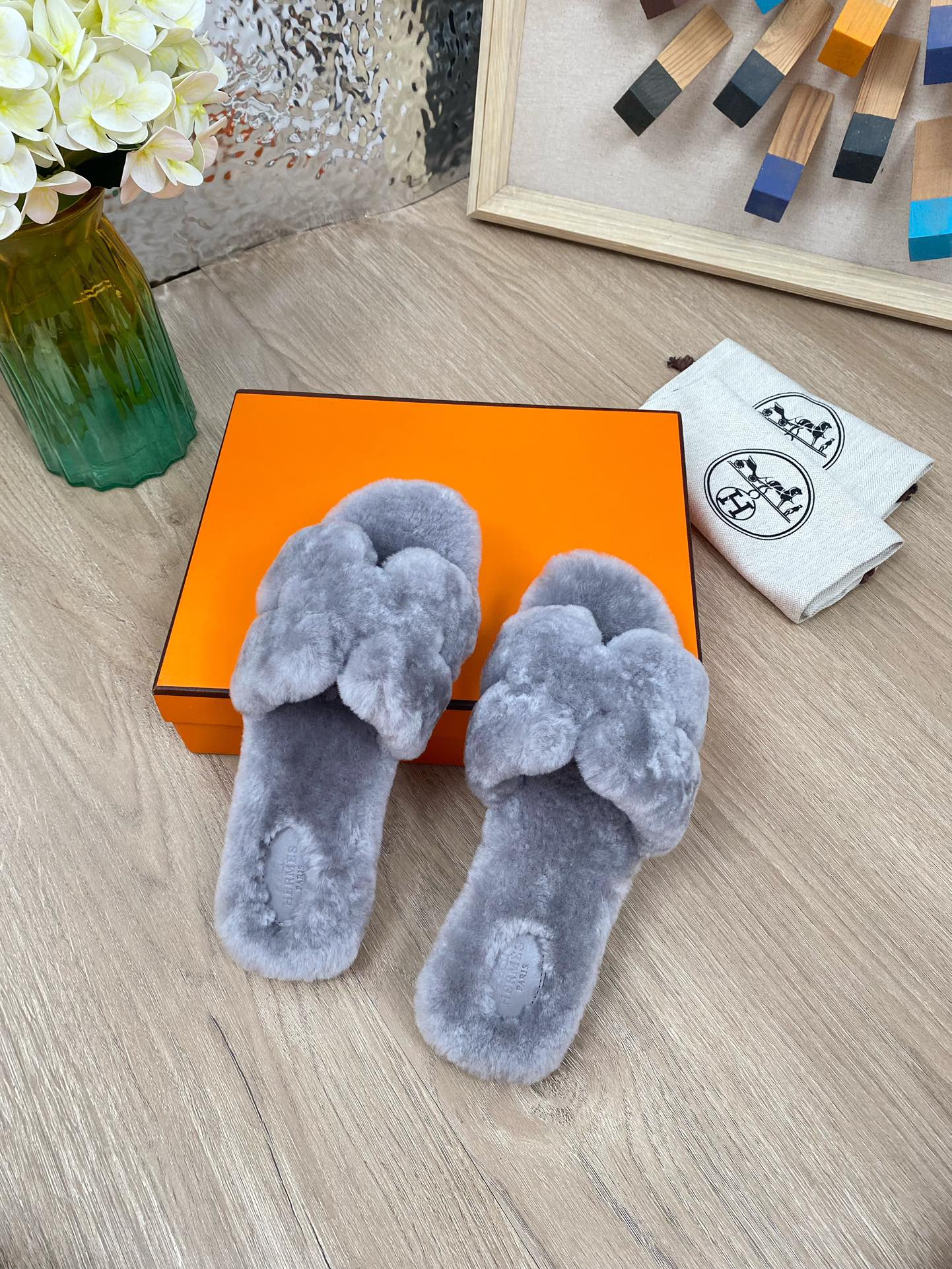 Hermes 23fw Women Winter Slippers Size 36-40