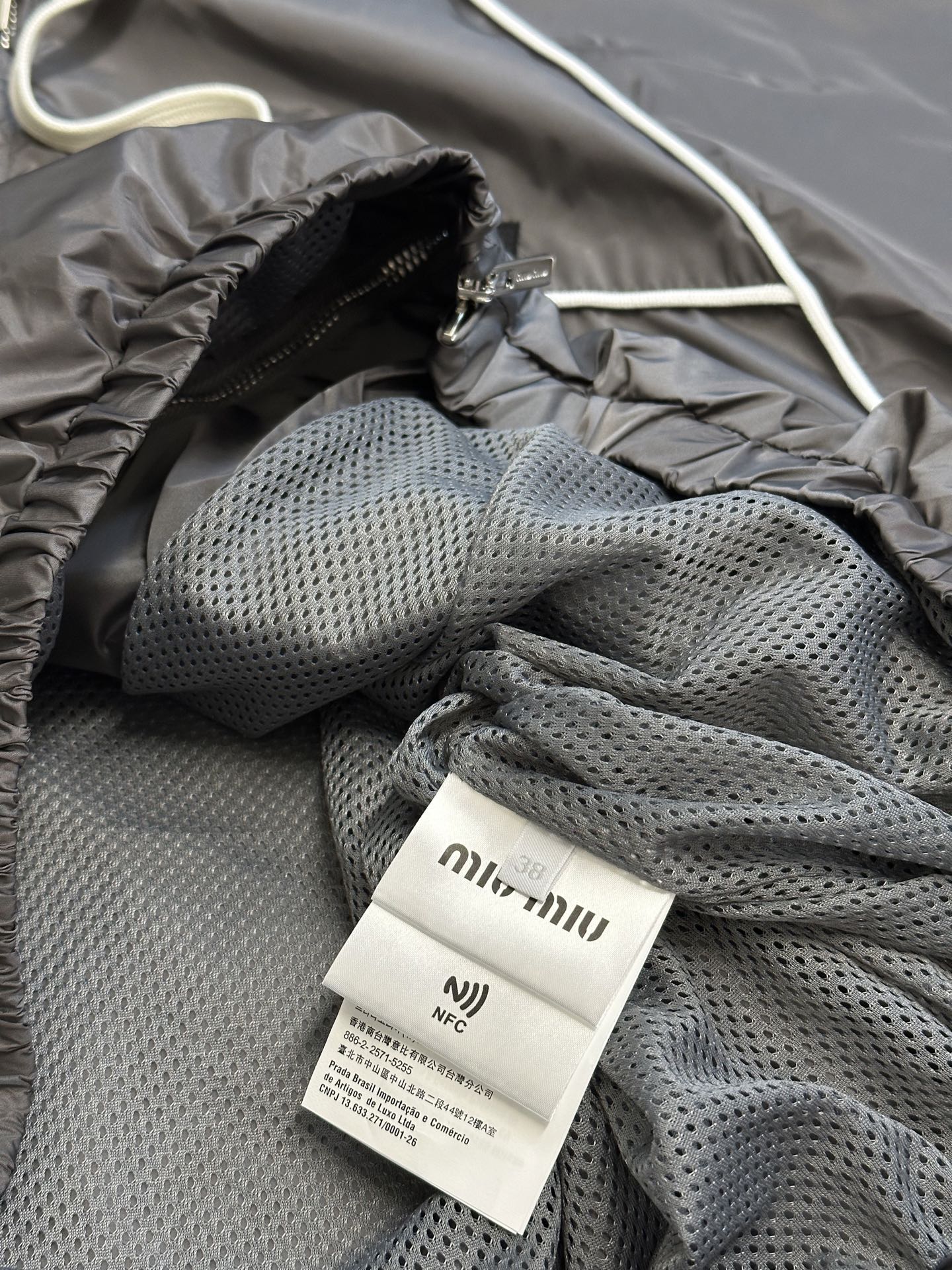 MiuMiu Nylon Zipper Hooded Jacket Size S-XL