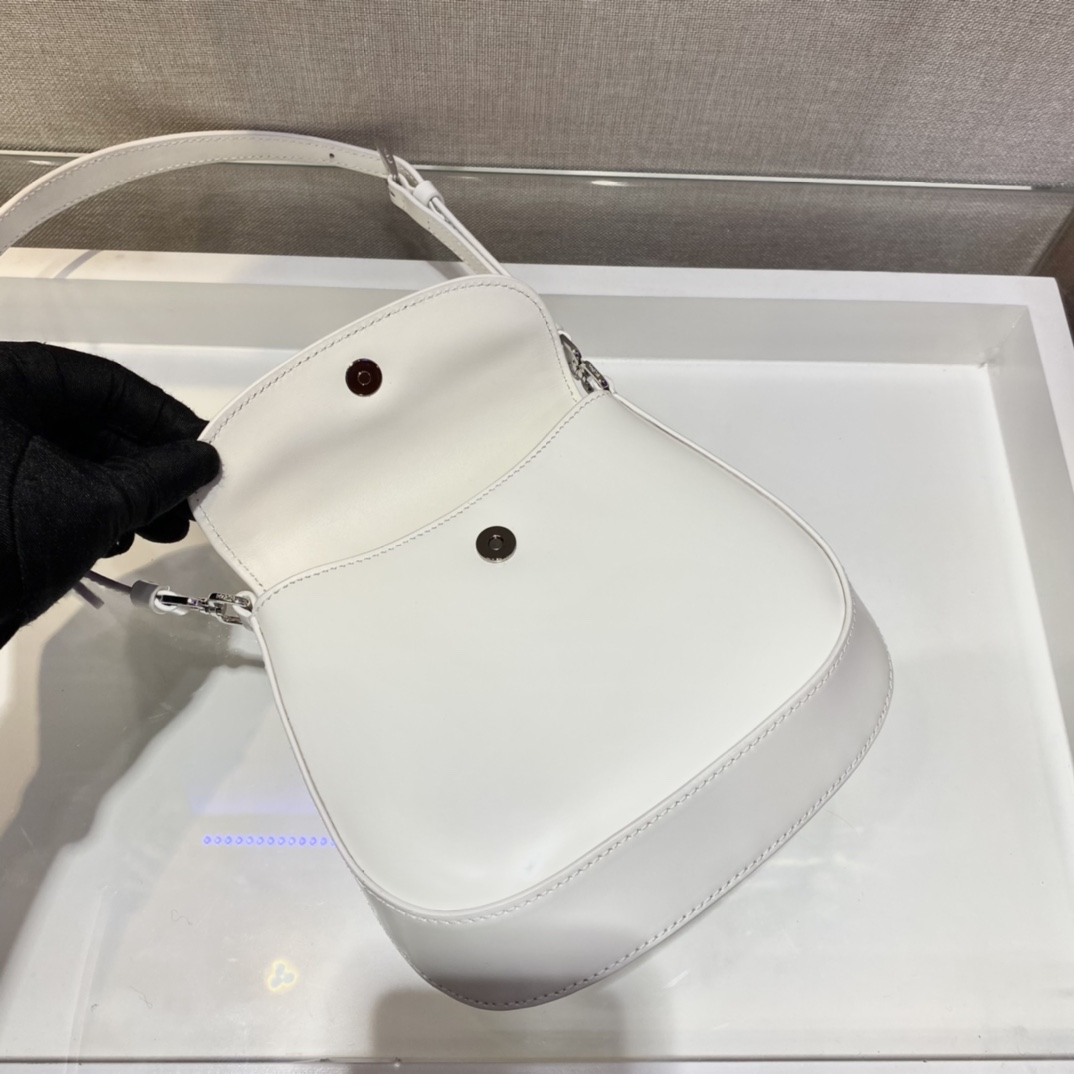 Prada 1BH188 Cleo brushed Leather Women Shoulder Bags Size 17*14.5*3cm