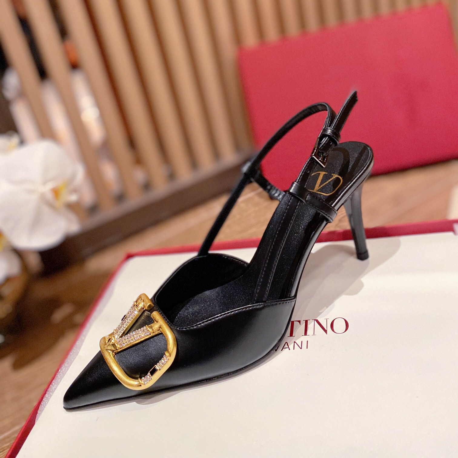 Valentino Vlogo Signature Satin Slingback Pumps Size 35-41 4-Color